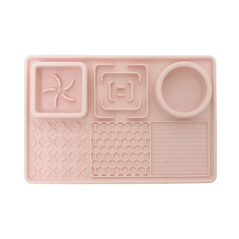 Pet Licking Mat with Suction Cup Slow Feeder Food-Grade Silicone Dog Treat Mat for Anxiety Relief Slow Eating Choking Prevention