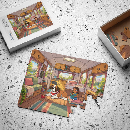 Big Dog in a Little Camper – George & Mia 30-Piece Kids’ Puzzle