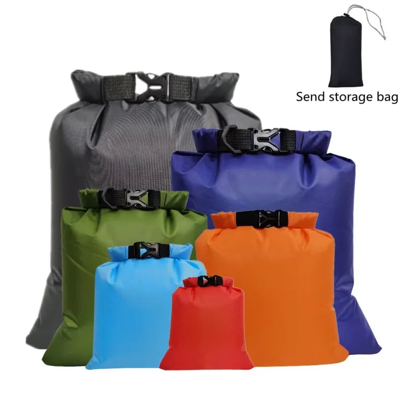 6Pcs Outdoor Lightweight Waterproof Dry Bag Set Multifunctional Drifting River Trekking Sealed Storage Bags