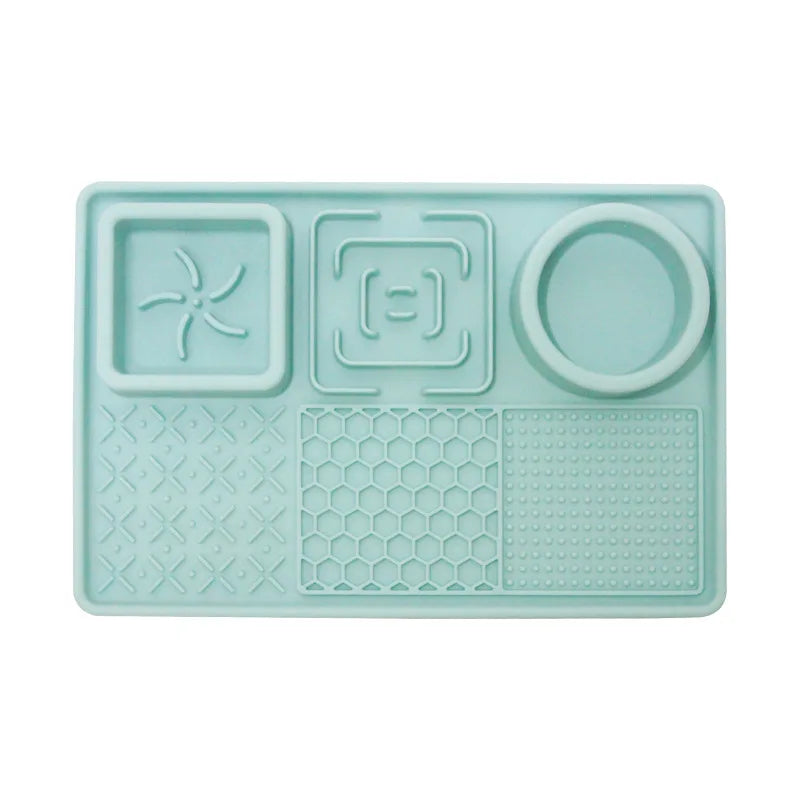 Pet Licking Mat with Suction Cup Slow Feeder Food-Grade Silicone Dog Treat Mat for Anxiety Relief Slow Eating Choking Prevention
