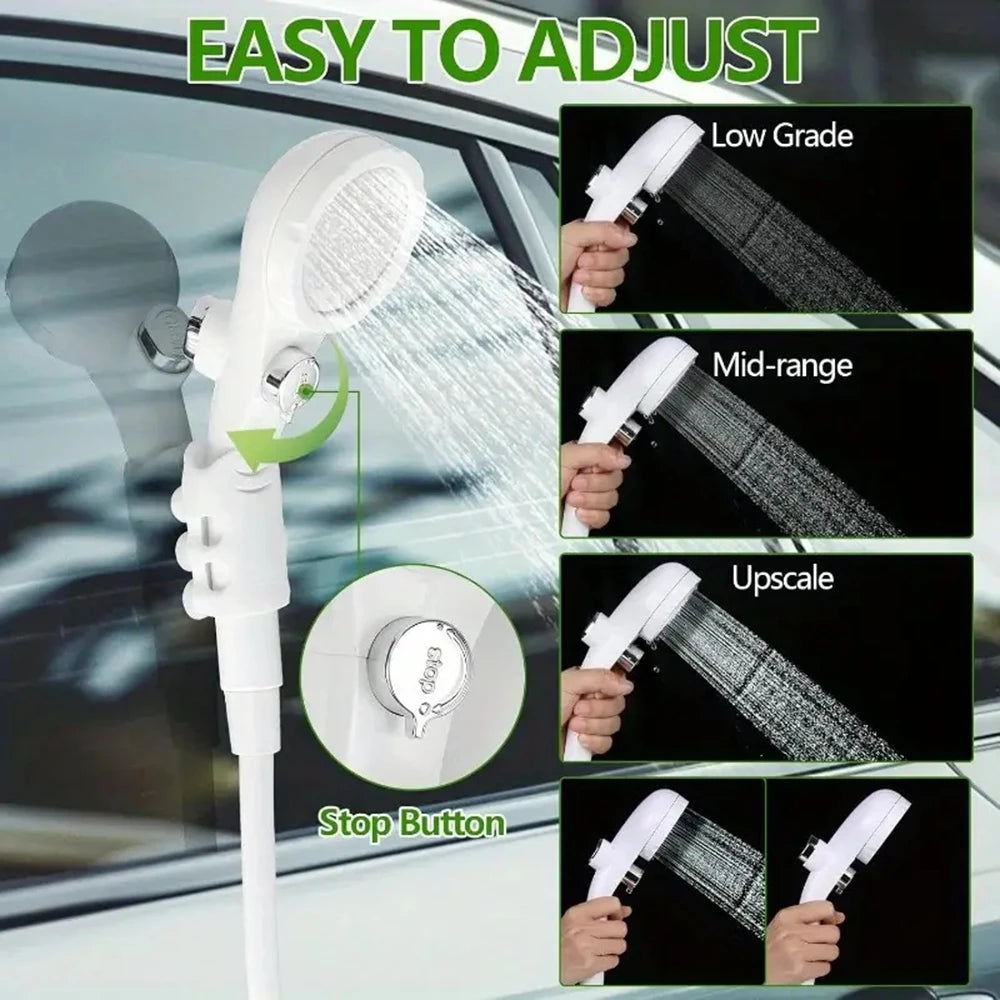 Portable Camping Shower, Rechargeable Camp Shower Pump, Outdoor Shower Kit for Beach, Pet, Travel, Car
