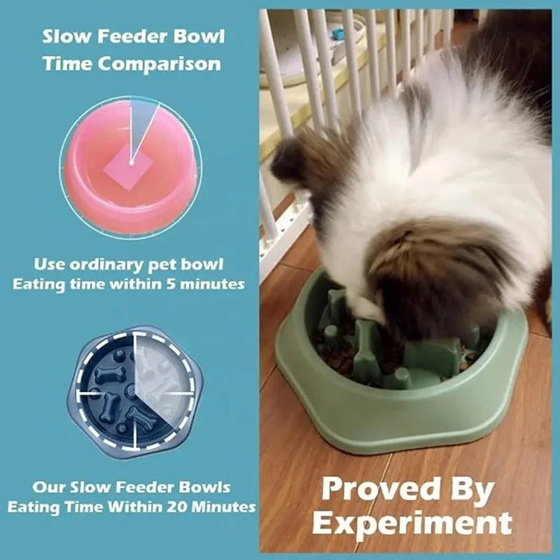 Slow Feeder Dog Bowl Non Slip Cat Dog Slower Food Feeding Dishes Large Small Medium Pet Slow Eat Dishes Puzzle Bowl Pet Supplies