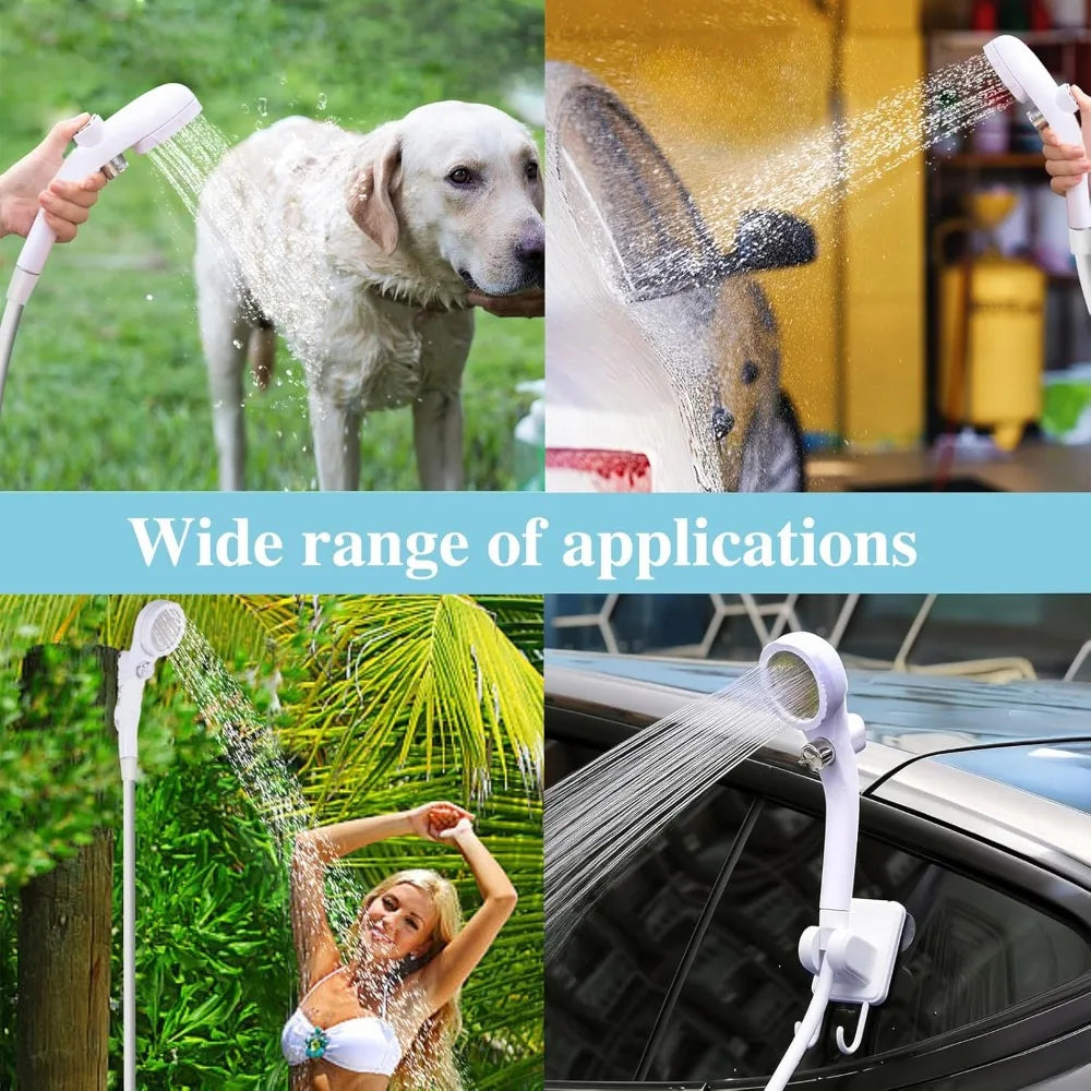 Portable Camping Shower, Rechargeable Camp Shower Pump, Outdoor Shower Kit for Beach, Pet, Travel, Car