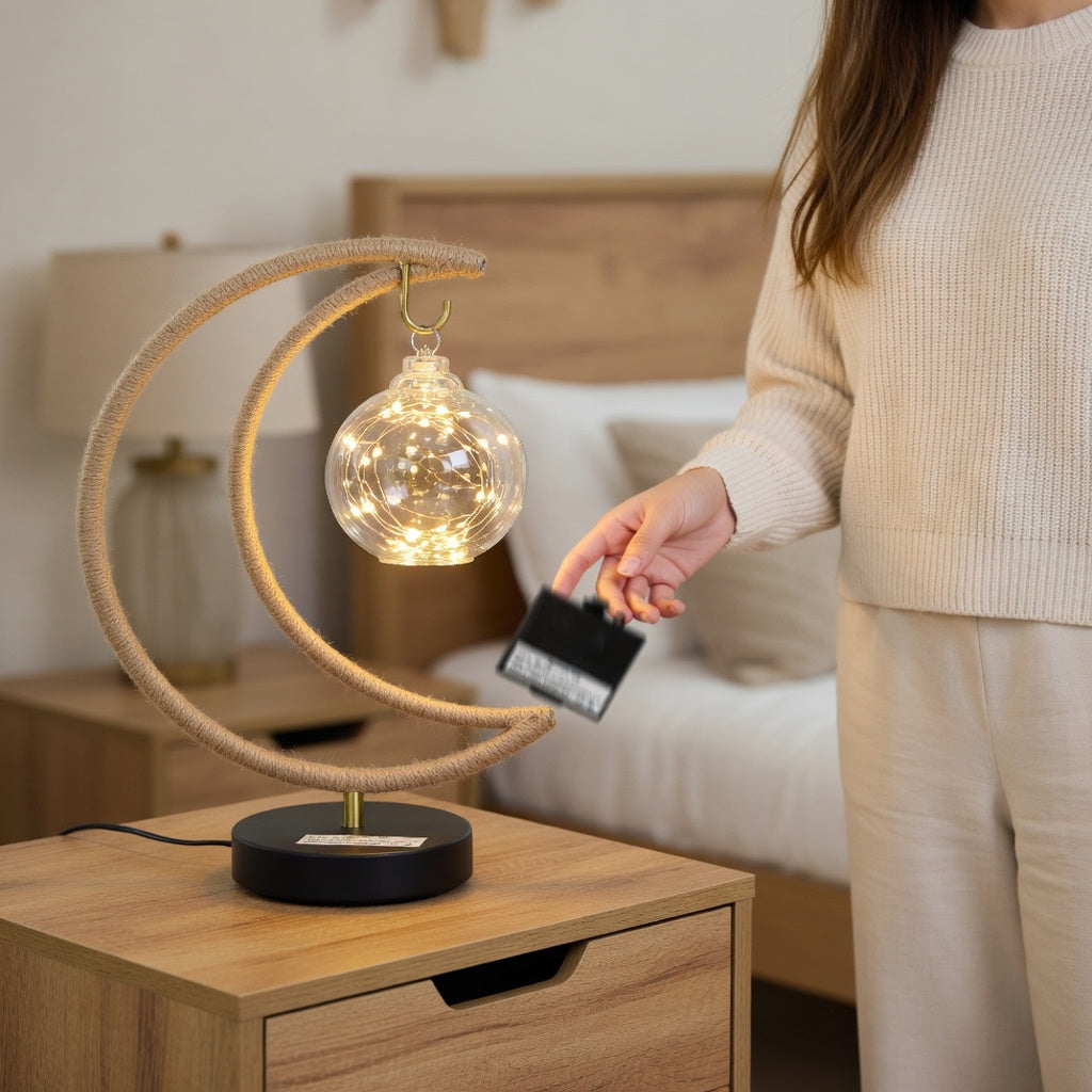 Crescent Moon LED Night Light for Bedroom