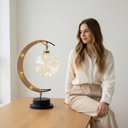 Crescent Moon LED Night Light for Bedroom